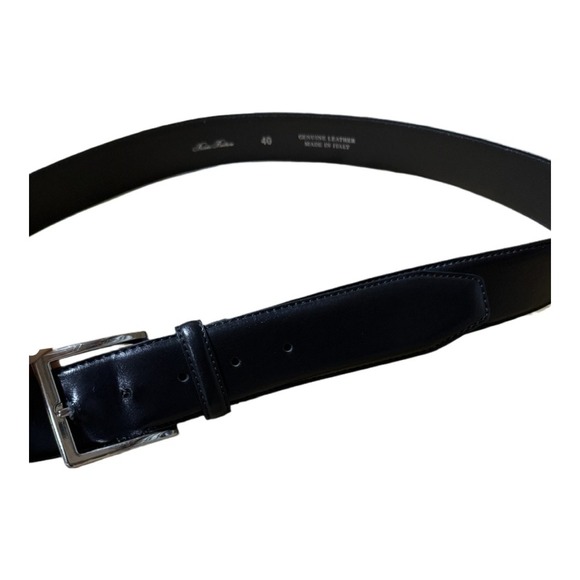 Brooks Brothers Genuine Leather Silver Buckle Made In Italy Belt Men's Size 40 - Picture 4 of 5